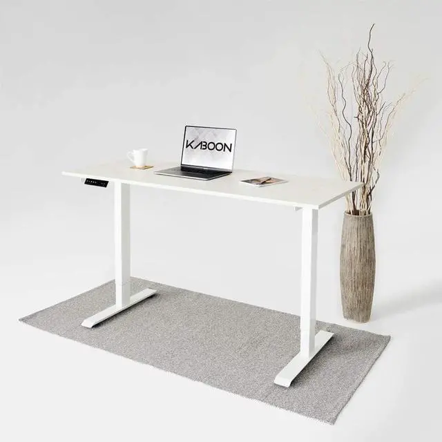 Alt view image 5 of 7 - Kaboon Universal Tabletop 59.1"x23.62", Solid One-Piece Melamine Table Top, Double Desk L-Desk DIY, Home and Office Countertop, Sea Salt/White