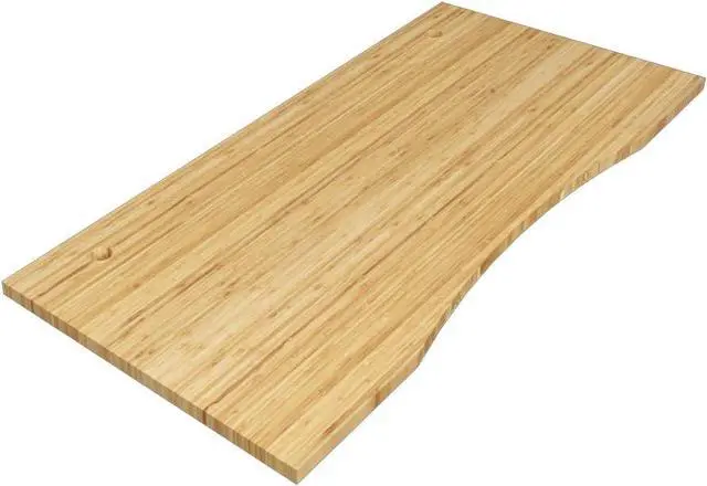 Alt view image 3 of 7 - FLEXISPOT Whole Piece 48"x24" Desk Board for Electric Standing Desk Curved Natural Bamboo