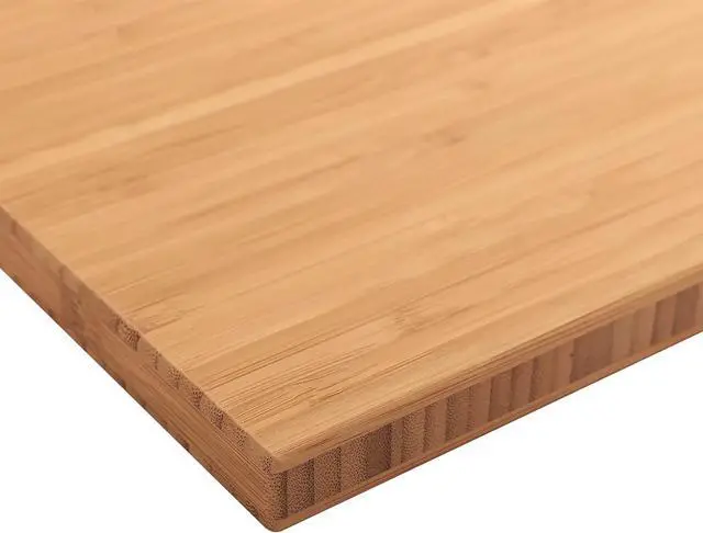 Alt view image 5 of 7 - FLEXISPOT Whole Piece 48"x24" Desk Board for Electric Standing Desk Curved Natural Bamboo