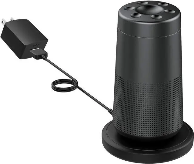 Alt view image 7 of 7 - 3.3ft Charging Cradle Bose SoundLink Revolve, Charging Dock for Bose SoundLink Revolve+,Charger Adapter for Bose SoundLink Revolve II, SoundLink Revolve II+ Bluetooth Speaker, Bose Charger Dock(Black)
