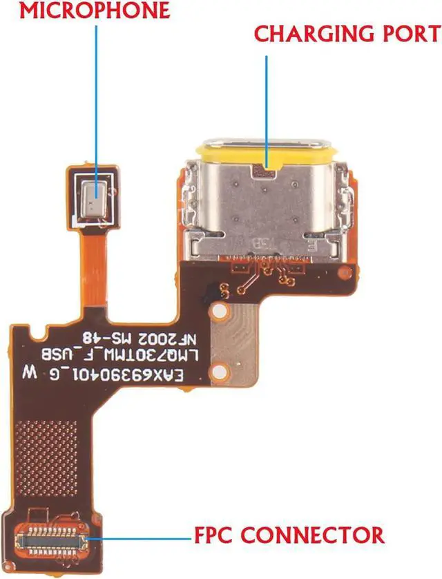 Alt view image 5 of 6 - Dock Connector for LG Stylo 6 USB Charging Port Flex Cable Replacement for LG Stylo 6 Q730 Q730AM Q730TM Q730NM Type C Charger Dock Board Connector