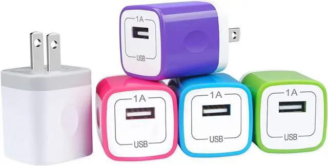 Main image of USB Wall Plug,GiGreen Single Port Fast Charging Block 5Pack USB Charging Plug Cube Wall Adapter Compatible iPhone 15 Pro Max 14 13 12 11 X 8,Samsung Galaxy S24 Ultra A15 5G A54 A14 S23 A13 A23 S21 S22