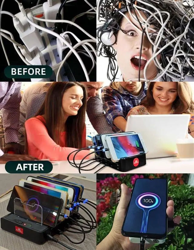 Alt view image 4 of 4 - Magnetic Charging Tips 2in1 10pcs, 360° Rotate Tips for USB-C/iOS Ports Series,Just Magnetic Tips/Plugs to Charging/Water-dustproof/antioxidant Without Cord&Non-Data ((USB-C+lPhone) 10PCS)