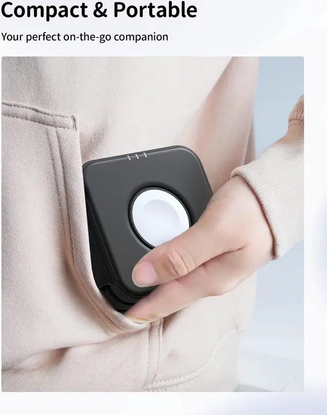 Alt view image 6 of 7 - JoyGeek 3-in-1 Wireless Charger for Magsafe: Magnetic Charging Pad for iPhone 15/14/13/12 Pro Max/Plus/Mini, Apple Watch Ultra 2/Series 9/8/7/6/5/4/3, AirPods Pro 3rd/2nd