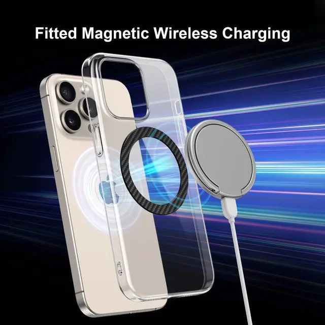 Alt view image 5 of 6 - Magnetic Ring for Magsafe Sticker Phone Magnet, Compatible Universal Conversion MagSafe Adapter Upgrade Bulit-in Magnet Kit for Magsafe Stand, Wireless Charging, Car Holder (Carbon Black) 2 Pack