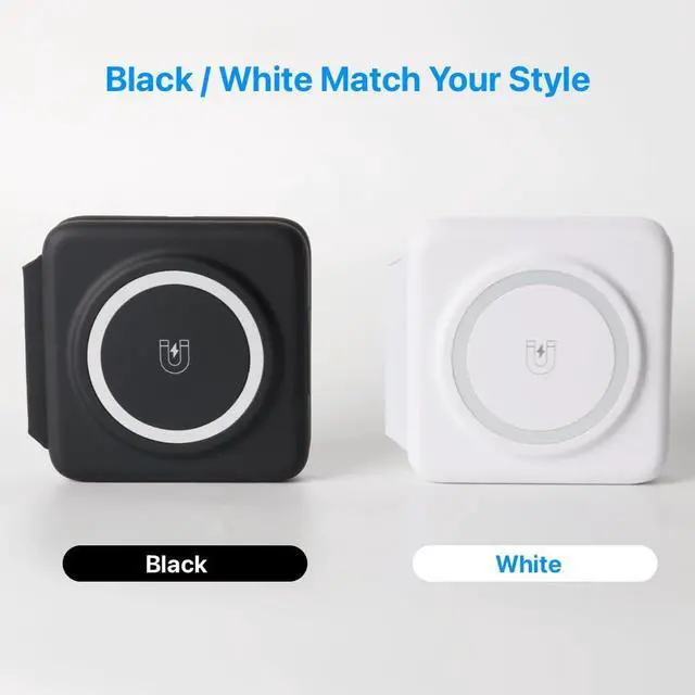 Alt view image 7 of 7 - Wireless Charging Station 3 in 1 Foldable Magnetic 15W Travel Multiple Devices Fast Charger for iPhone 15/14/13/12 Series, AirPods 3/2/Pro/Pro2, iWatch (White)