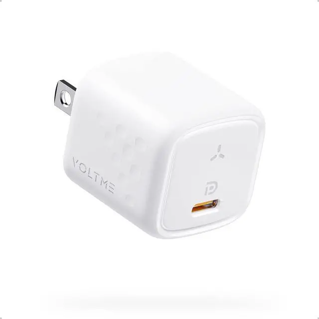 Main image of VOLTME Mini 20W USB-C Power Adapter(GaN iii Tech), PD 3.0 iPhone USB C Faster Charger Block, Type C Wall Charger for iPhone 14/13/12/11 Series, Galaxy, i Pad Pro/i Pad Mini, Airpod and More White