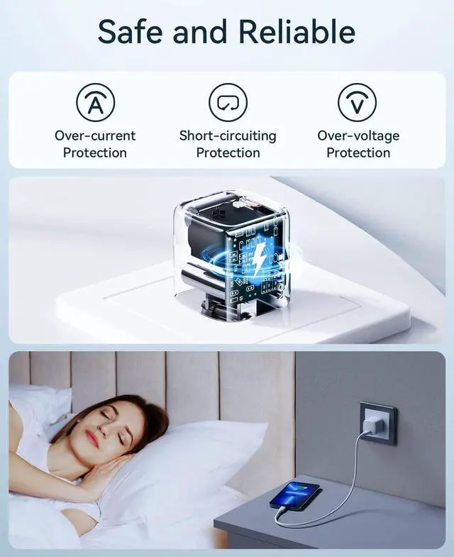 Alt view image 3 of 6 - VOLTME Mini 20W USB-C Power Adapter(GaN iii Tech), PD 3.0 iPhone USB C Faster Charger Block, Type C Wall Charger for iPhone 14/13/12/11 Series, Galaxy, i Pad Pro/i Pad Mini, Airpod and More White