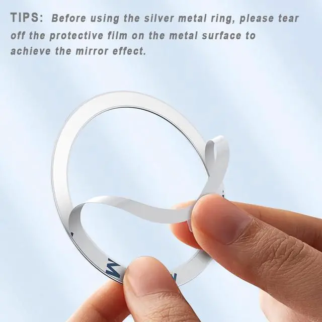 Alt view image 3 of 7 - 12 Pcs Magnetic Wireless Charging Metal Ring with Sticker, Universal Ultra Thin Notched and Round Alphabet Ring Conversion Kit Compatible with MagSafe iPhone 13 12 Pro Mini Max Galaxy S21, 3 Colors