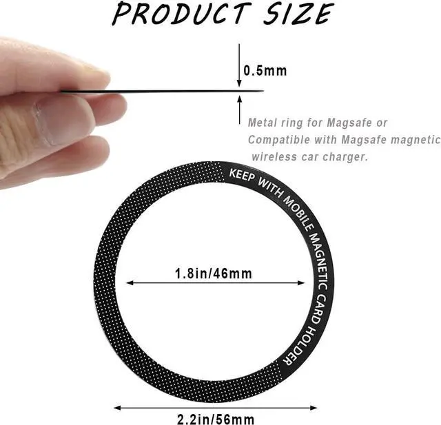 Alt view image 2 of 7 - 12 Pcs Magnetic Wireless Charging Metal Ring with Sticker, Universal Ultra Thin Notched and Round Alphabet Ring Conversion Kit Compatible with MagSafe iPhone 13 12 Pro Mini Max Galaxy S21, 3 Colors