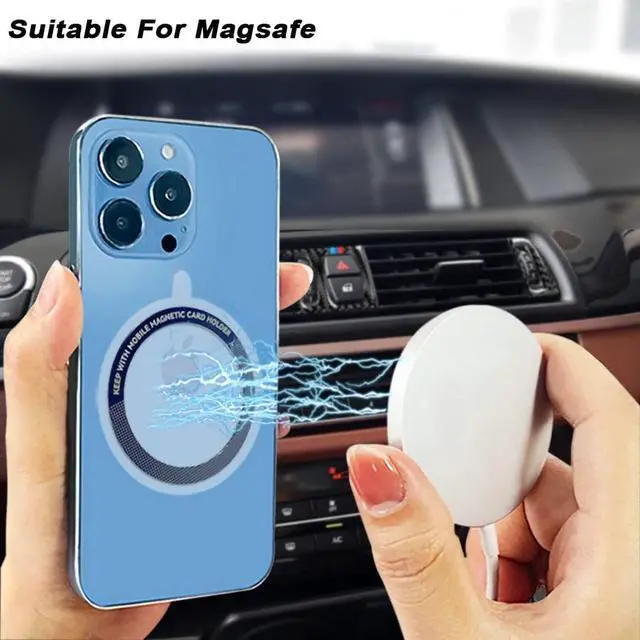 Alt view image 4 of 7 - 12 Pcs Magnetic Wireless Charging Metal Ring with Sticker, Universal Ultra Thin Notched and Round Alphabet Ring Conversion Kit Compatible with MagSafe iPhone 13 12 Pro Mini Max Galaxy S21, 3 Colors