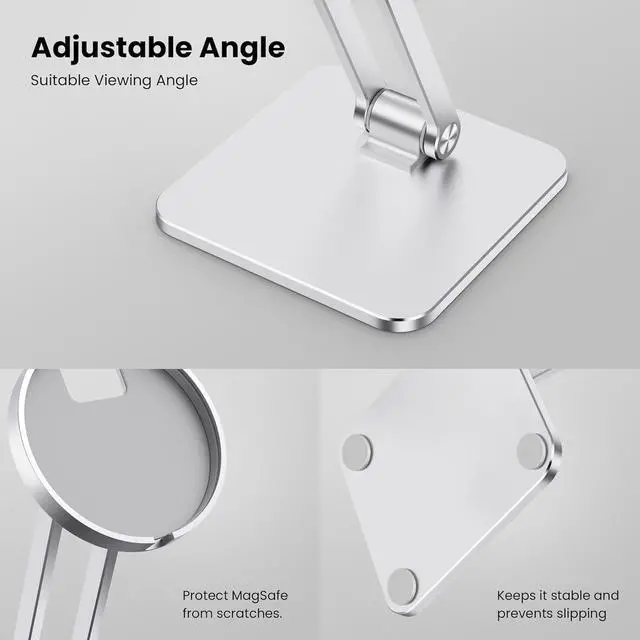 Alt view image 5 of 6 - CreaDream Phone Stand for MagSafe Charger, Foldable Adjustable Charging Stands Holder for Desk, Compatible with iPhone 15 14 13 12 Pro Max, Pro, Plus, Mini [MagSafe Not Included]