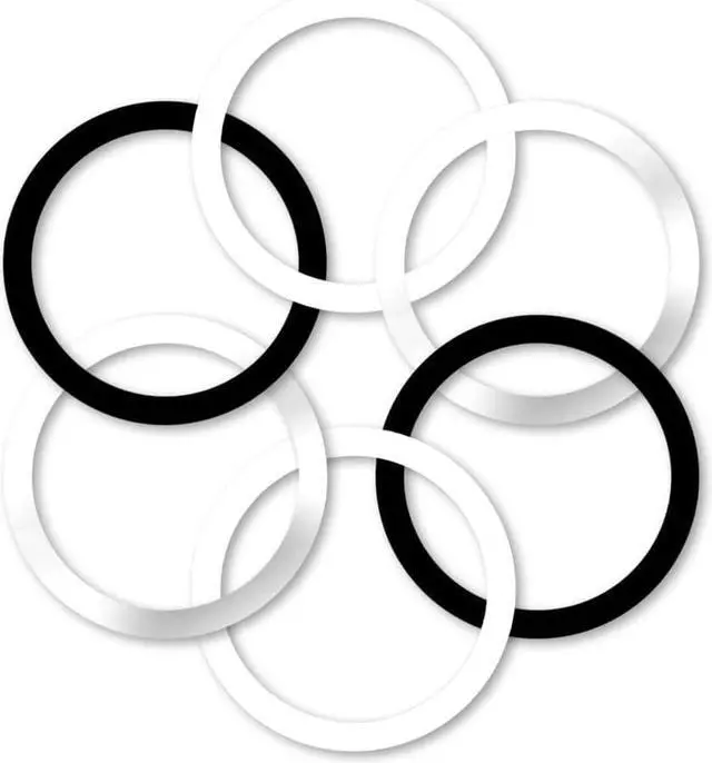 Alt view image 7 of 7 - WYNK Universal Metal Rings Compatible for Apple Magsafe Charger/Wallet/Battery Pack, Compatible with iPhone 16/15/14/13/12 Series(Mini/Plus/Pro/Pro Max) and Samsung Galaxy (Black+White+Sliver, 6 PCS)