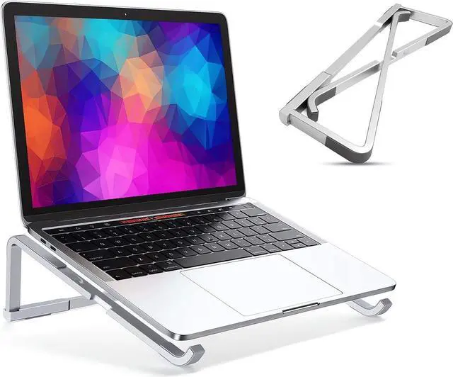 Main image of Portable Foldable Aluminum Laptop Holder - Ergonomic Laptop Riser Compatible with 11 to 15.6 Inch MacBook Air/Pro