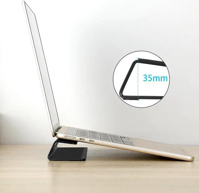 Alt view image 4 of 7 - Portable Laptop Wedge Airflow Cooling Stand Aluminium Laptops Feet Legs Improved Ergonomics Stability and Versatility - Compatible with MacBook and All Laptop with Ruler