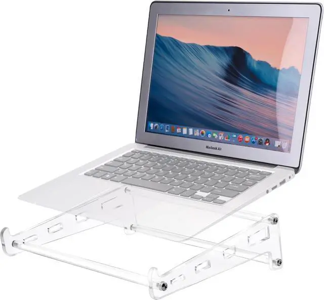 Main image of Acrylic Laptop Stand for Desk Clear Ventilated Computer Stand Holder for Desk Ergonomic Acrylic Sturdy Laptop Riser Compatible with MacBook Air Pro   Thinkpad  9-16 Inch