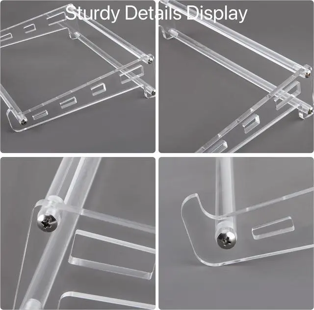 Alt view image 3 of 7 - Acrylic Laptop Stand for Desk Clear Ventilated Computer Stand Holder for Desk Ergonomic Acrylic Sturdy Laptop Riser Compatible with MacBook Air Pro   Thinkpad  9-16 Inch