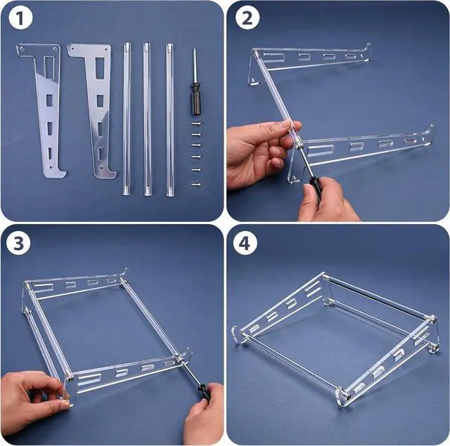 Alt view image 4 of 7 - Acrylic Laptop Stand for Desk Clear Ventilated Computer Stand Holder for Desk Ergonomic Acrylic Sturdy Laptop Riser Compatible with MacBook Air Pro   Thinkpad  9-16 Inch