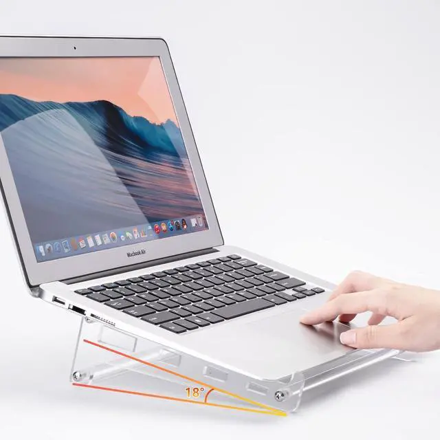 Alt view image 7 of 7 - Acrylic Laptop Stand for Desk Clear Ventilated Computer Stand Holder for Desk Ergonomic Acrylic Sturdy Laptop Riser Compatible with MacBook Air Pro   Thinkpad  9-16 Inch