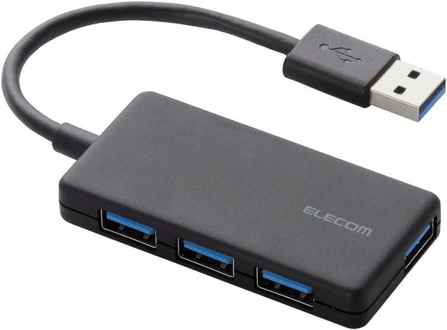 Main image of Elecom U3H-A416BBK USB 3.0 Hub, 4 Ports, Bus Power, Compact, Black