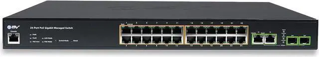 Alt view image 2 of 5 - BV-Tech 24-Port Gigabit PoE+ Managed Switch with 2 Ethernet & 2 SFP Uplinks | High-Performance, NDAA Compliant | POE-SW2404G-MG-PLUS