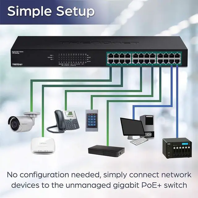 Alt view image 5 of 7 - 24-Port Gigabit PoE+ Switch, 24 x Gigabit PoE+ Ports, 370W Power Budget, 48Gbps Switch Capacity, RackMount Kit Included, Ethernet Network Switch, Metal, Lifetime Protection, Black, TPE-TG240G