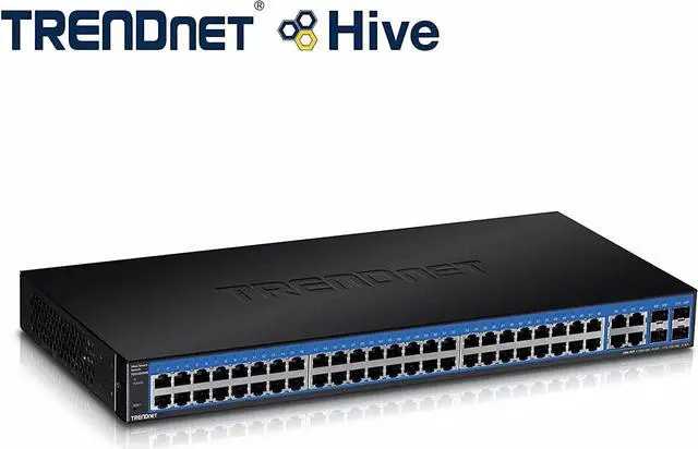 Alt view image 4 of 7 - TRENDnet 52-Port Gigabit Web Smart Switch, 48 Gigabit RJ-45 Ports, 4 Shared Gigabit Ports (RJ-45 or SFP), VLAN, QoS, LACP, IPv6, Lifetime Protection, TEG-524WS,Black