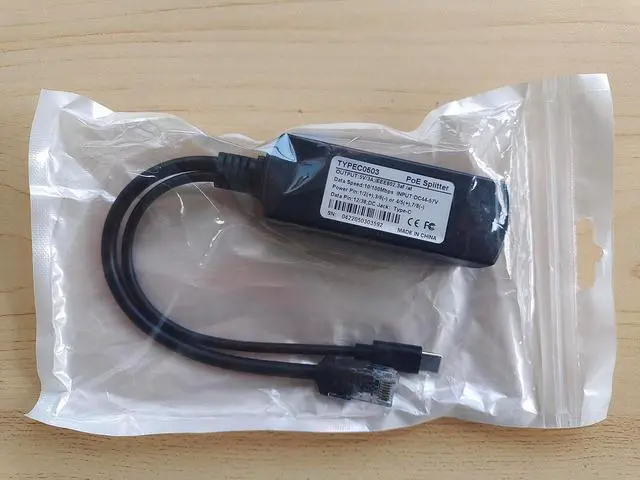 Alt view image 5 of 6 - Type C PoE Splitter 5V 3A, IEEE 802.3af Standard, 10/100Mbps Type C Power Over Ethernet Splitter with RJ45 Port and TYPEC Port(TYPEC0503 Black)