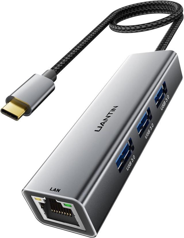 Shuomeng USB 3.0 To Ethernet Adapter, 4-in-1 USB LAN Ethernet Adapter For Laptop, USB RJ45 Hub With 3*USB 3.0 To Gigabit 1000Mbps, Compatible For