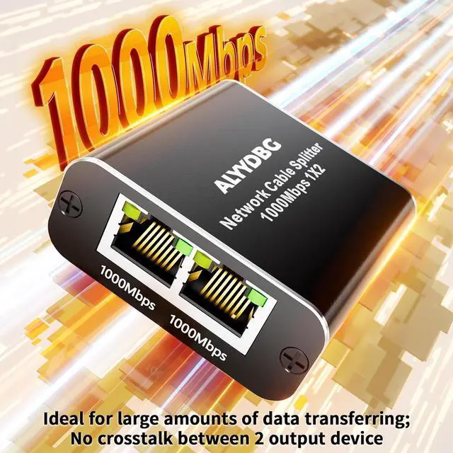 Alt view image 3 of 6 - Ethernet Splitter 1 to 2 High Speed 1000Mbps, Gigabit Rj45 Internet Splitter with USB Power Cable, LAN Splitter 1 to 2 for Cat5/5e/6/6a/7/8 Cable(2 devices working simultaneously)