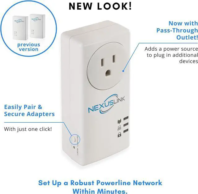 Alt view image 2 of 6 - G.hn Powerline Ethernet Adapter | 1200 Mbps | Gigabit Port, Power Saving, Home Network Expander with Stable Ethernet Connection for Online Gaming, Video Streaming | 2-Unit Kit (GPL-1200-KIT)