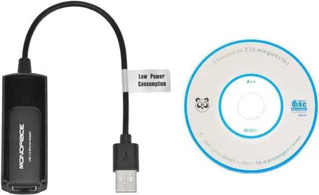 Alt view image 5 of 5 - Monoprice USB 2.0 Ultrabook Ethernet Adapter (Low Power), Supports Windows and MacOS