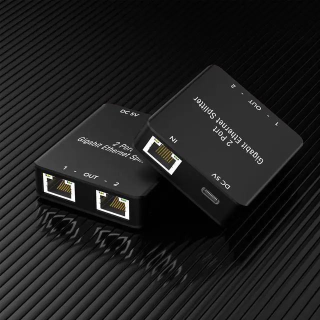 Alt view image 6 of 7 - RJ45 Ethernet Splitter RJ45 Splitter High Speed 1000Mbps Network 1 In 2 Out (2 Devices Networked Simultaneously) RJ45 Ethernet Coupler Splitter for Cat5/Cat5e/Cat6/Cat6a/Cat7/Cat8 Internet Cable