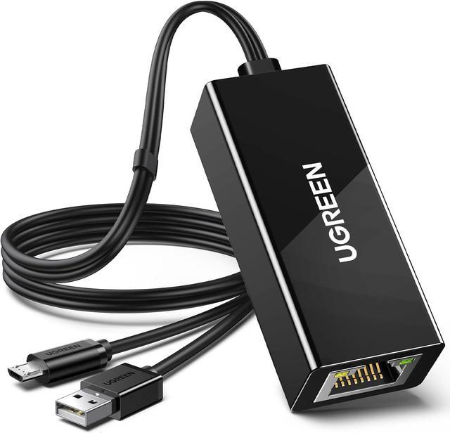 UGREEN Micro USB Ethernet Adapter Ethernet Adapter with 3.3 ft Cable Power Cord Compatible for Fire TV Stick Basic 2nd 4k Lite Chromecast 1 2 3 Ultra Audio Fire TV 3rd Plug Play 10 100 Mbps Newegg