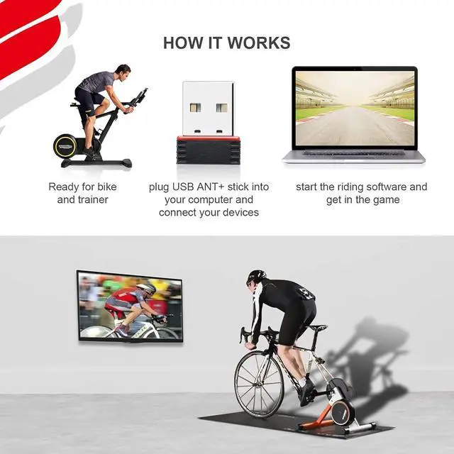 Alt view image 7 of 7 - Fitcent ANT Dongle for Zwift Garmin Forerunner Cycling and Fitness Device, ANT+ USB Dongle Stick Receiver for Wahoo, Suunto, TacX, Bkool, CycleOps, TrainerRoad