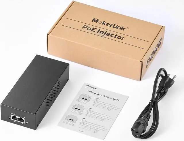 Alt view image 7 of 7 - MokerLink Gigabit PoE Injector, 802.3af/at/bt 90W, 10/100/1000Mbps Ethernet, Plug & Play, Non-PoE to PoE Adapter, Distance Up to 100 Meters (328 ft.)