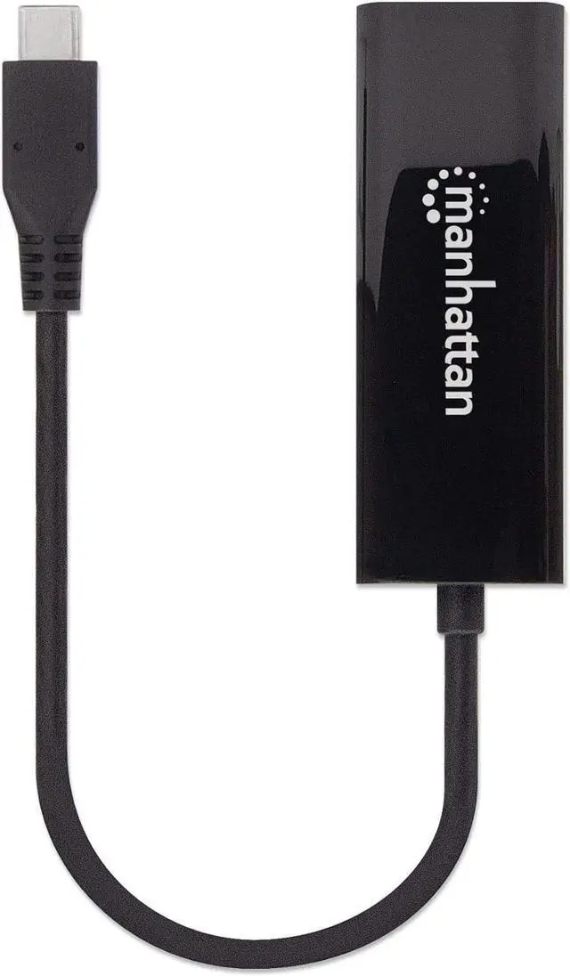 Alt view image 4 of 4 - Manhattan USB-C to 2.5GBASE-T Gigabit (10/100/1000 Mbps & 2.5 Gbps) RJ45 Network Adapter, Multi-Gigabit Ethernet, Black, Box
