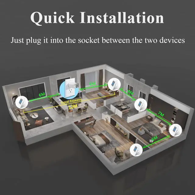 Alt view image 4 of 7 - LANBON L8-HRP Mesh WiFi Extender Only for Smart Living L8 Series Smart Switch, 2.4Ghz WiFi Repeater 10m Signal Booster No Lag & No Drop, Internet Booster WiFi Repeater
