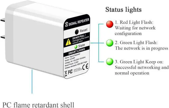 Alt view image 7 of 7 - LANBON L8-HRP Mesh WiFi Extender Only for Smart Living L8 Series Smart Switch, 2.4Ghz WiFi Repeater 10m Signal Booster No Lag & No Drop, Internet Booster WiFi Repeater