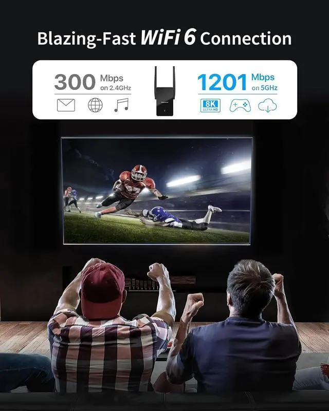 Alt view image 3 of 7 - BrosTrend WiFi 6 Extender AX1500 WiFi Booster for Home WiFi Range Extender Covers Up to 2,000 sq.ft and 40 Devices, Dual Band Amplificateur WiFi with Gigabit Ethernet Port Works with Any WiFi Routers