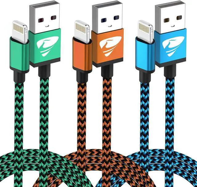 Main image of Aioneus iPhone Charger Cord 3ft 3Pack MFi Certified Lightning Cable Fast Charging Nylon Braided Phone Charger Cable Compatible with iPhone 14 13 Pro 12 Pro 11 Pro Xs Max Xr 8 7Plus SE