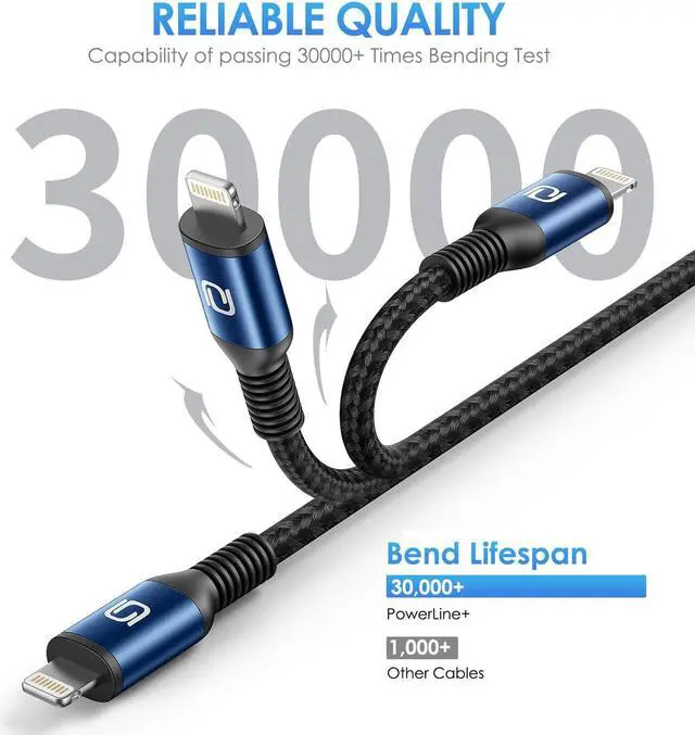 Alt view image 4 of 7 - iPhone Charger Cable [ MFi Certified] 3Pack 6FT USB-A to Lightning Cable Nylon Braided Fast Charging Cord Compatible with iPhone 14/13/12/11 Pro Max/XR/XS/X/8/7/Plus/6S iPad/iPod/AirPods