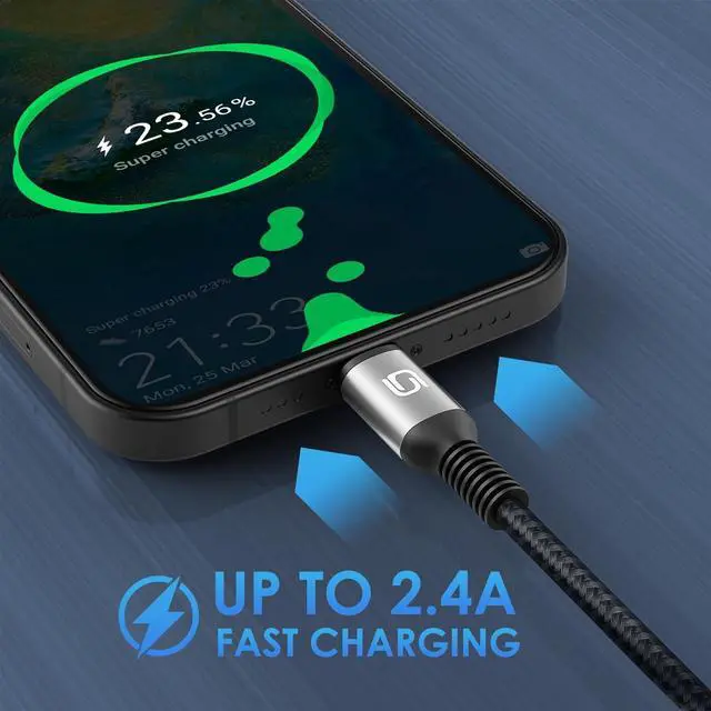 Alt view image 5 of 7 - iPhone Charger Cable [ MFi Certified] 3Pack 6FT USB-A to Lightning Cable Nylon Braided Fast Charging Cord Compatible with iPhone 14/13/12/11 Pro Max/XR/XS/X/8/7/Plus/6S iPad/iPod/AirPods