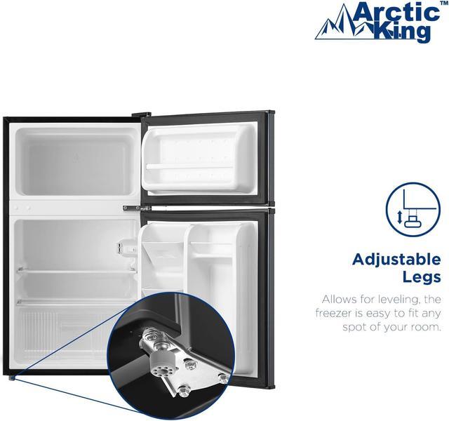 Arctic King 3.2 Cu Feet Two Door Compact Refrigerator with Freezer, Black,  E-star – The Market Depot