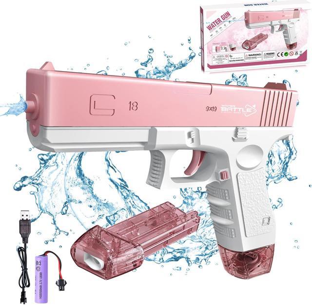 Electric Water Guns for Kids Ages 8-12[32FT Range] Automatic Squirt Guns  for Boys,Water Soaker Gun Toy,Water Squirters for Kids & Adults Summer Pool  Beach Party Water Blasters for Kids Pink 