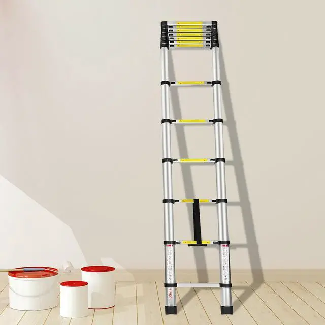 Alt view image 3 of 7 - 12.5ft Portable Aluminum Telescoping Extension Ladder Retractable For Outdoor