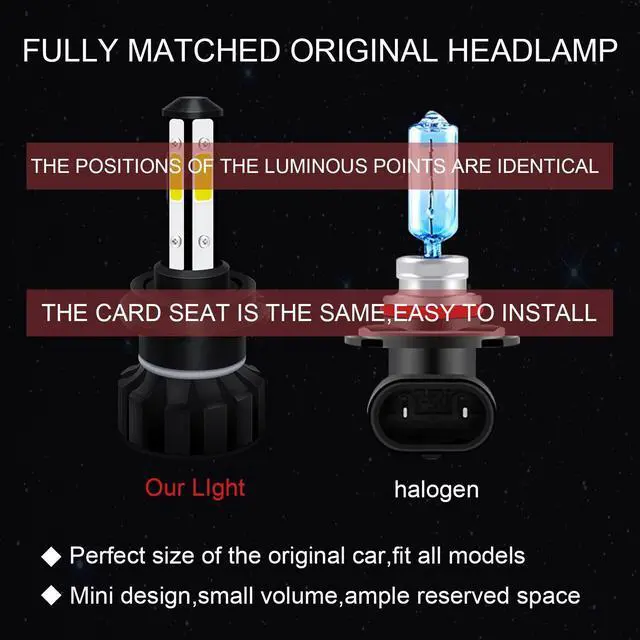 Alt view image 4 of 6 - For Hyundai Genesis Coupe 2013-2016 LED Headlight Bulbs Kit Hi/Lo Beam Fog Light