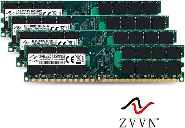 Alt view image 3 of 4 - ZVVN 16GB Kit (4x 4GB) 240-Pin DDR2 DIMM DDR2 800(PC2 6400) Desktop Computer Memory RAM Model 2U4E80ZV04