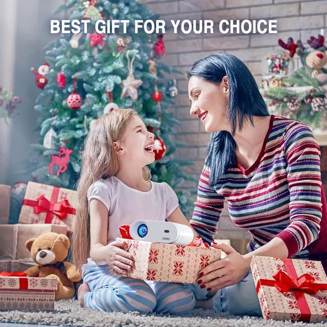 Alt view image 7 of 7 - Mini Projector, VISSPL Full HD 1080P Video Projector, Portable Outdoor Projector with Tripod, Kids Gift, Home Theater Movie Phone Projector Compatible with Android/iOS/Windows/TV Stick/HDMI/USB