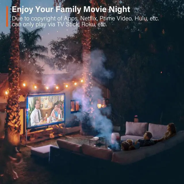 Alt view image 7 of 7 - Mini Projector, VOPLLS 1080P Full HD Supported Video Projector, Portable Outdoor Home Theater Movie Projector, 50% Zoom, Compatible with HDMI, USB, AV, Smartphone/Tablet/Laptop/PC/TV Box